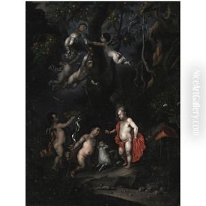 Gesu, San Giovannino E Angeli by Vincent Malo the Elder