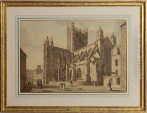 View Of Bath Abbey, Somerset, From The South East by Thomas Malton the Younger