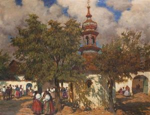 Village Celebration In Chodsko by Vaclav Maly
