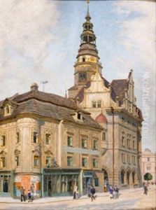 Troppau - Das Rathaus - (das Schmetterhaus In Troppau) by Vaclav Maly