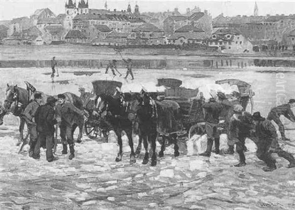 Eissammler, Im Hintergrund Prag - view 1