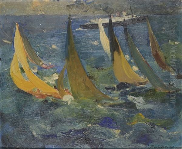 Ecole Russe, Bateaux Sous Voile - view 1