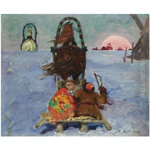 Winter Landscape With Sleigh