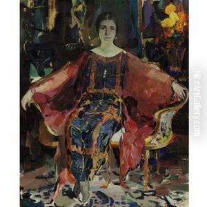 Portrait Of The Ballerina Aleksandra Balashova by Filip Malyavin