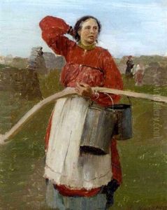 A Woman Carrying A Yoke