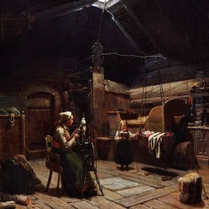 Interior From A Norwegian by Knud Bergslien