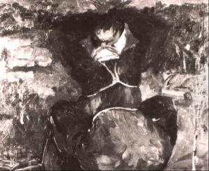 Russian Peasant Woman Crouching In A Field by Filip Malyavin