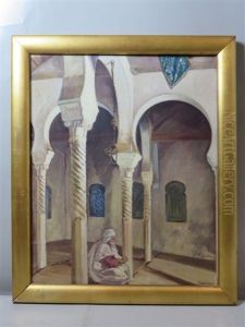 Interieur Oriental Au Vieillard Assis by Azouaoui Mammeri
