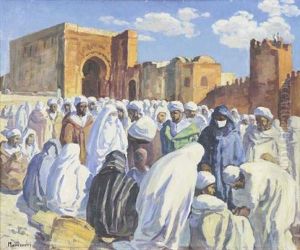 Marche Devant Les Remparts Des Oudayas