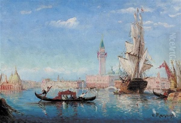 Gondoliere Im Bacino Di San Marco - view 1