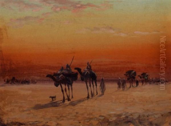 Caravane Au Coucher Du Soleil - view 1