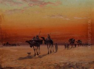 Caravane Au Coucher Du Soleil by Vincent Manago