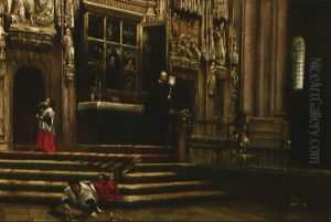 Interior De Iglesia by Asterio Mananos Martinez