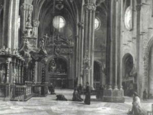 Interior De Catedral by Asterio Mananos Martinez
