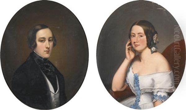 Portraits Of A Gentleman And A Lady: A Pair - view 1