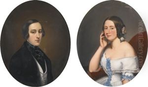 Portraits Of A Gentleman And A Lady: A Pair by Horace De Manara