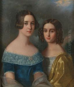 Portrait Of A Mother And Daughter by Horace De Manara