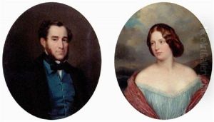 Portrait Of A Gentleman In A Blue Waistcoat And A Black Tie