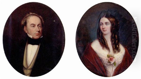 Portrait Of A Gentleman In A Cream Waistcoat And Black Jacket - view 1