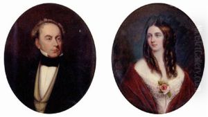 Portrait Of A Gentleman In A Cream Waistcoat And Black Jacket