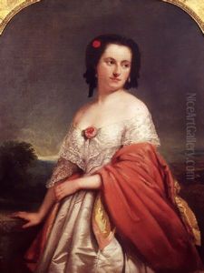 Portrait De Femme Devant Un Paysage Portrait De Femme Devant Un Paysage