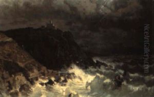 Scogliera Di Livorno Con Veduta Del Castello Sonnino by Ugo Manaresi