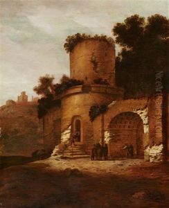 Southern Landscape With Classical Ruins by Jacob Sibrandi Mancadan