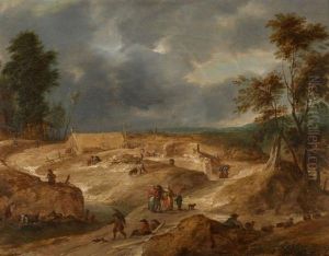 Promeneurs Sur Un Chemin Pres D'une Carriere