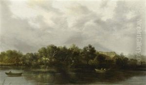Bewaldete Flusslandschaft by Jacob Sibrandi Mancadan