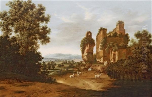 Ruinenlandschaft Mit Schafherde - view 1