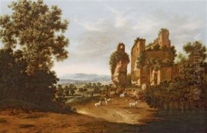 Ruinenlandschaft Mit Schafherde Ruinenlandschaft Mit Schafherde