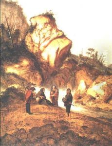 Stonemasons Meeting Peasantwomen By A Waterfall Stonemasons Meeting Peasantwomen By A Waterfall