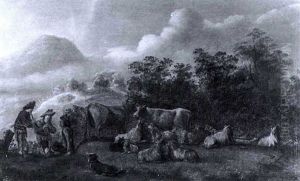 3 Hirten Mit Einer Herde Kuhe by Jacob Sibrandi Mancadan