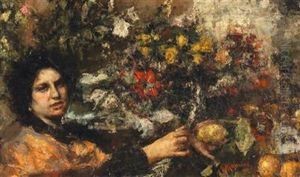 The Flower Seller by Antonio Mancini