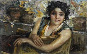 Figura Di Fanciulla by Antonio Mancini