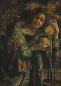 Figura Femminile Con Vaso Di Fiori Figura Femminile Con Vaso Di Fiori