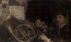 Musicien Aux Instruments by Antonio Mancini