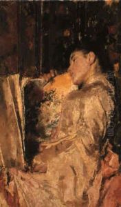 Anna With An Album by Antonio Mancini