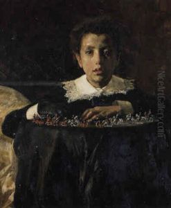 Un Fanciullo Con Soldatini Di Piombo