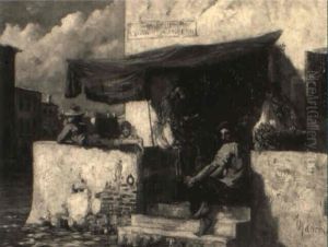 Venetian Backwater by Antonio Mancini