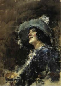 Ritratto Di Donna Ridente by Antonio Mancini