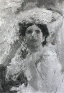 Signora Con Cappello by Antonio Mancini