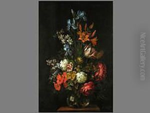 Blumenstillleben Mit Glasvase by Heinrich Berichau
