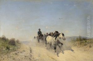 Pferdetreiber In Der Campagna by Francesco Mancini