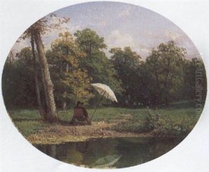 Pittore Al Cavalletto In Riva Al Torrente