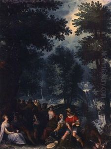 La Predication De Saint Jean Baptiste by Karel Van Mander