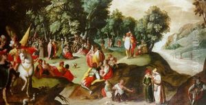 Le Preche De Saint Jean Baptiste by Karel Van Mander