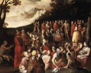 Saint John The Baptist Preaching To The Multitude by Karel Van Mander