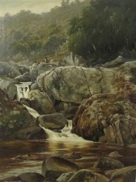 A Rocky River Landscape With Angler - view 1