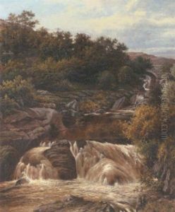 Cyfing Falls, Capel Curig by William Henry Mander